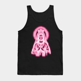 Pink Neon Virgin Mary Tank Top